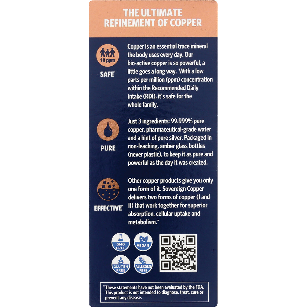 SSL012 | Back panel: The Ultimate Refinement of Copper, GMO Free, Vegan, Gluten Free, Allergen Free, QR code - Thumbnail