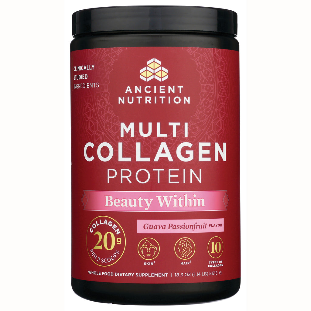 ATN045 | Ancient Nutrition Multi Collagen Protein tub, Guava Passionfruit flavor, red label - Thumbnail