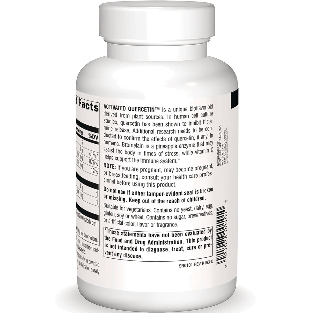 SN608 | Supplement bottle back label with Supplement Facts, warnings, and barcode - Thumbnail