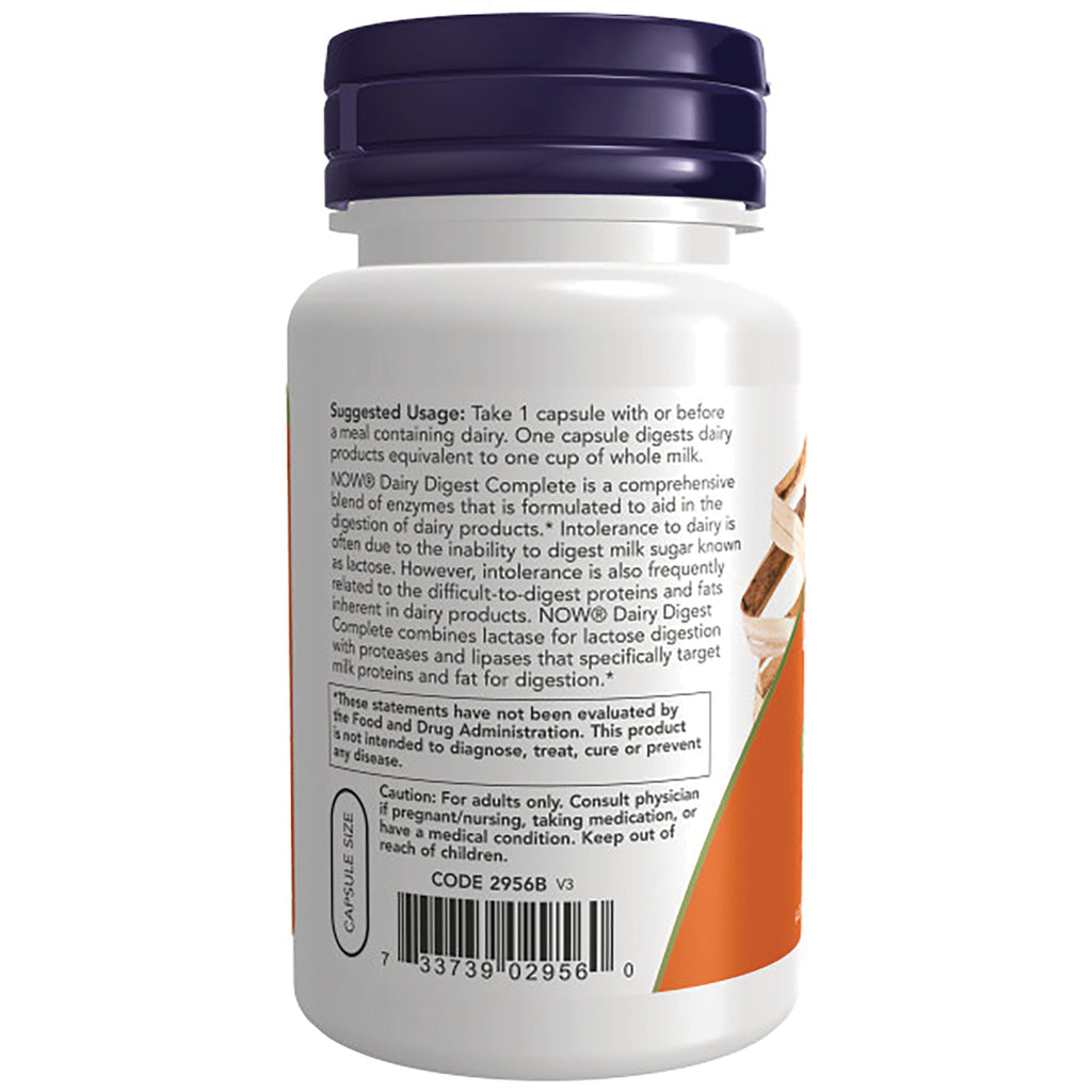 NWF670 | Back label of white supplement bottle showing usage text, barcode, and purple cap - Thumbnail