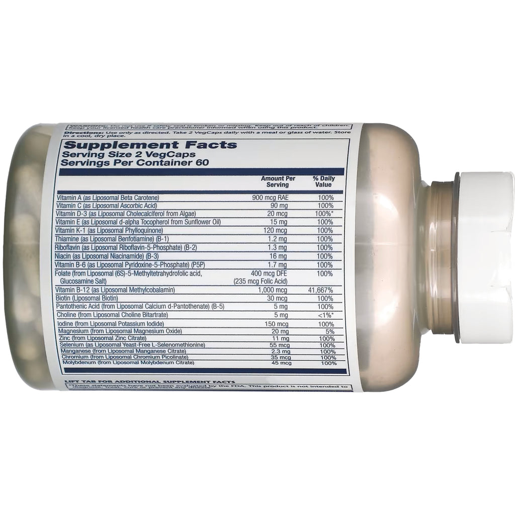 SLR494 | back label showing Supplement Facts panel with serving size and nutrient amounts - Thumbnail