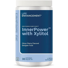LEN019 | Life Enhancement InnerPower with Xylitol supplement tub, citrus cherry flavored, front label showing 30 servings