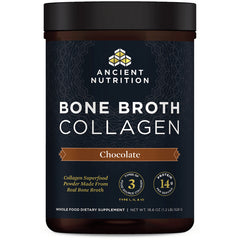 ATN009 | Ancient Nutrition Bone Broth Collagen chocolate powder supplement front label