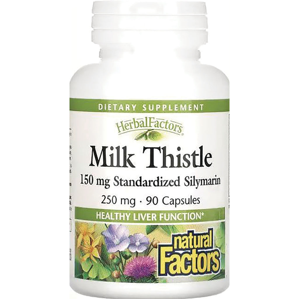 NFC073 | Natural Factors Milk Thistle bottle, 150 mg standardized silymarin, 90 capsules - Thumbnail