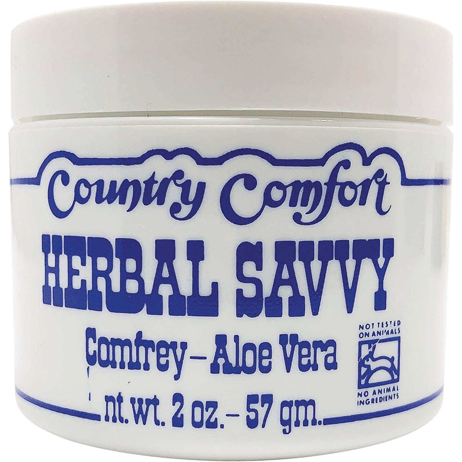 CTY004 | Country Comfort HERBAL SAVVY Comfrey - Aloe Vera 2 oz white jar