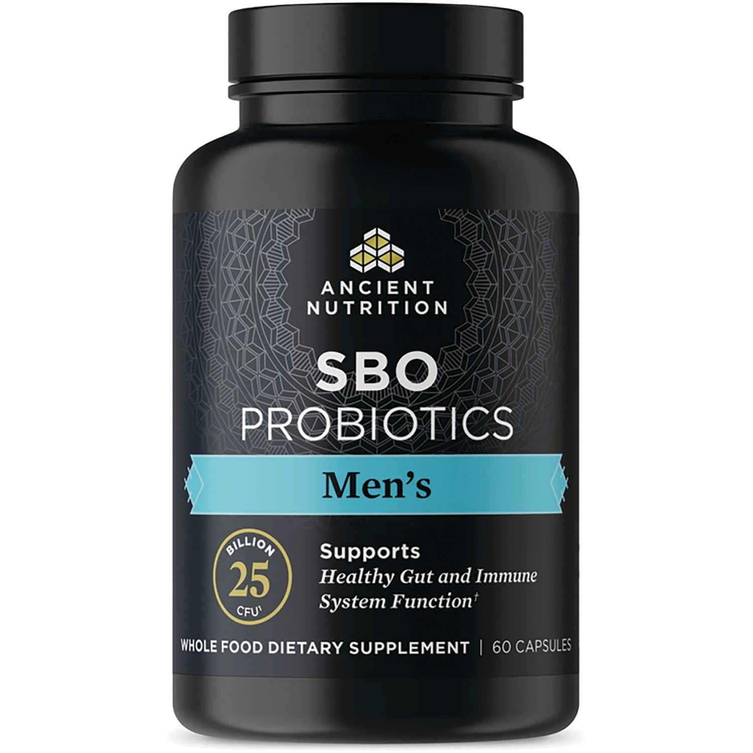 ATN117 | Ancient Nutrition SBO Probiotics Men's bottle, black label, 60 capsules, 25 billion CFU