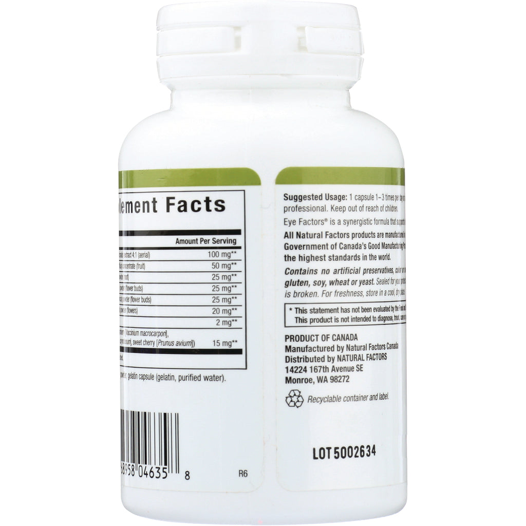 NFC131 | Back of white supplement bottle showing Supplement Facts panel, product information, barcode and LOT 5002634 - Thumbnail