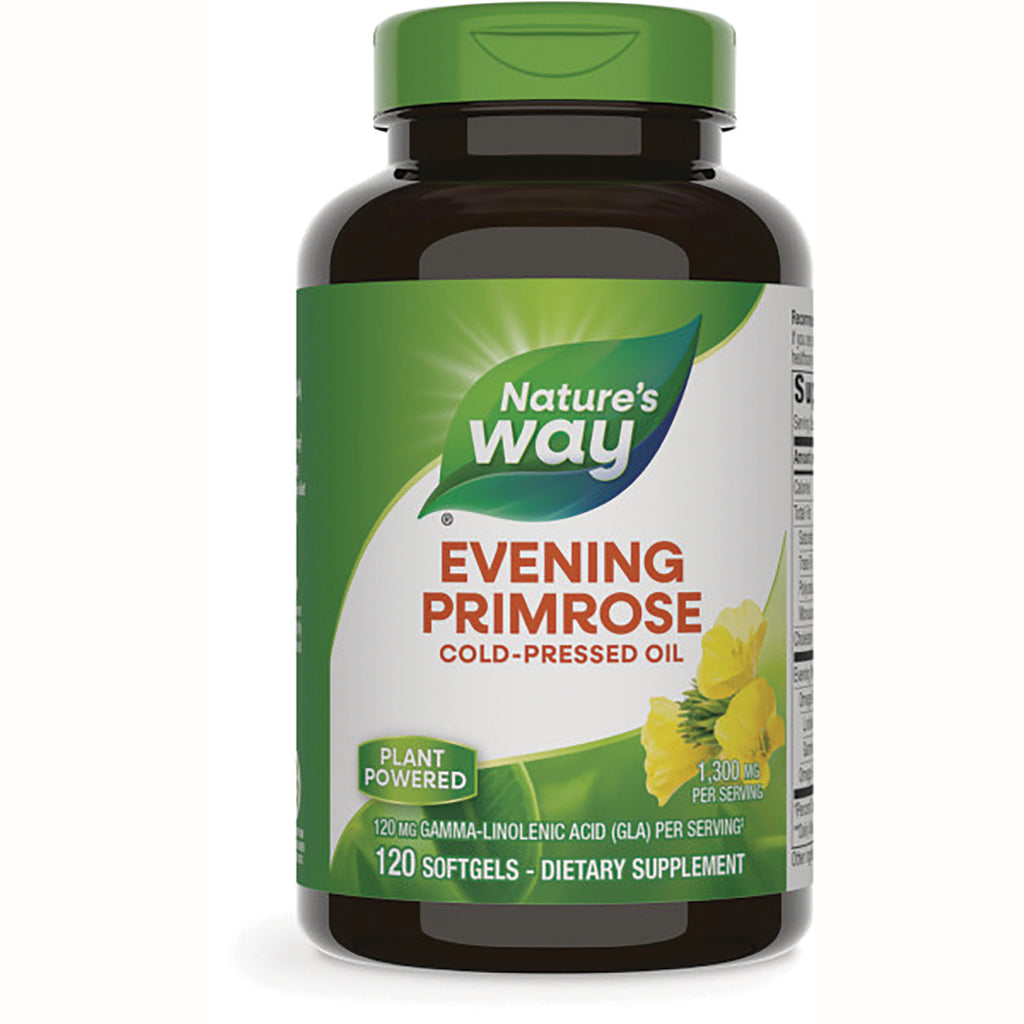 NW825 | Nature's Way Evening Primrose cold-pressed oil 120 softgels bottle front label - Thumbnail