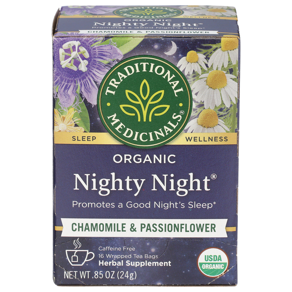 TMD008 | Traditional Medicinals Organic Nighty Night tea, Chamomile & Passionflower, 16 wrapped tea bags - Thumbnail