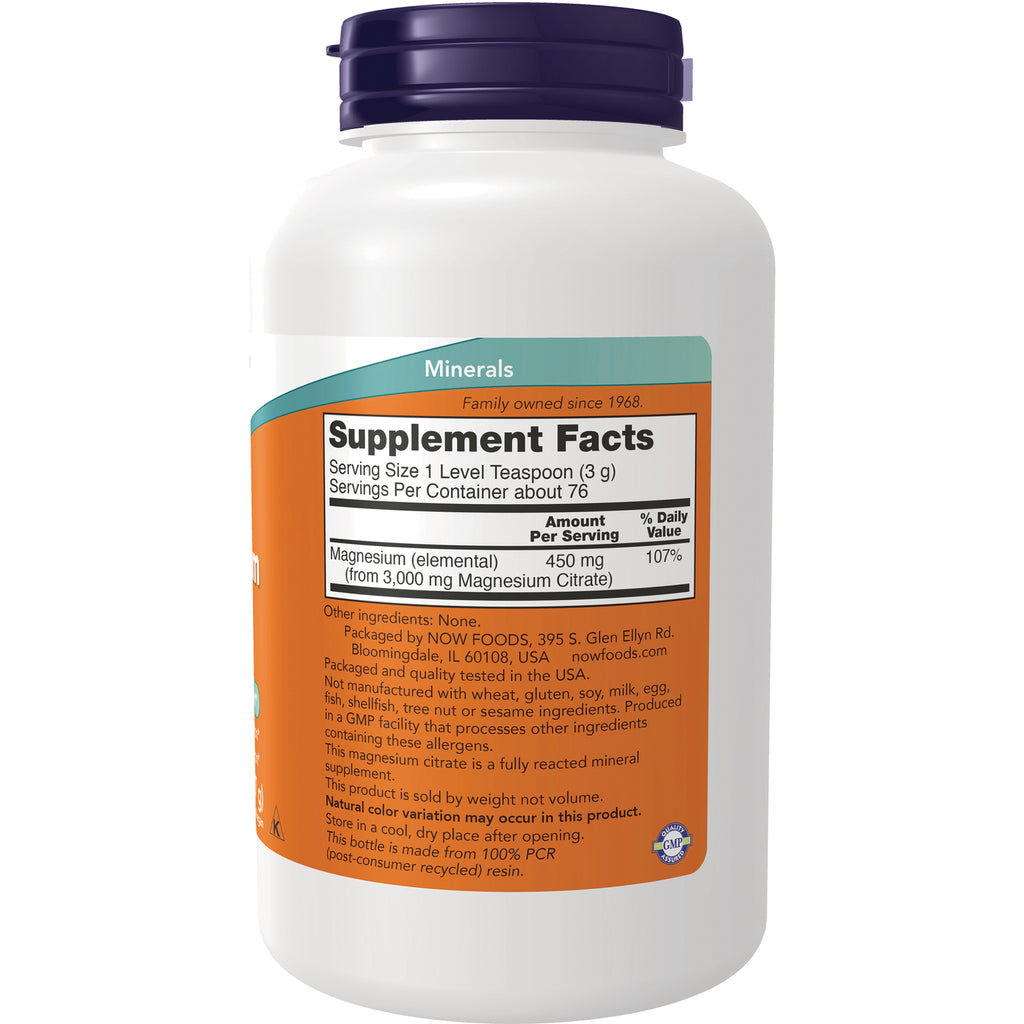 NWF620 | back label with Supplement Facts panel showing Magnesium 450 mg and packaging information - Thumbnail