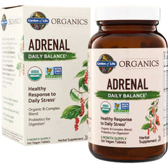 GLF252 | Garden of Life Organics Adrenal Daily Balance herbal supplement, 120 vegan tablets
