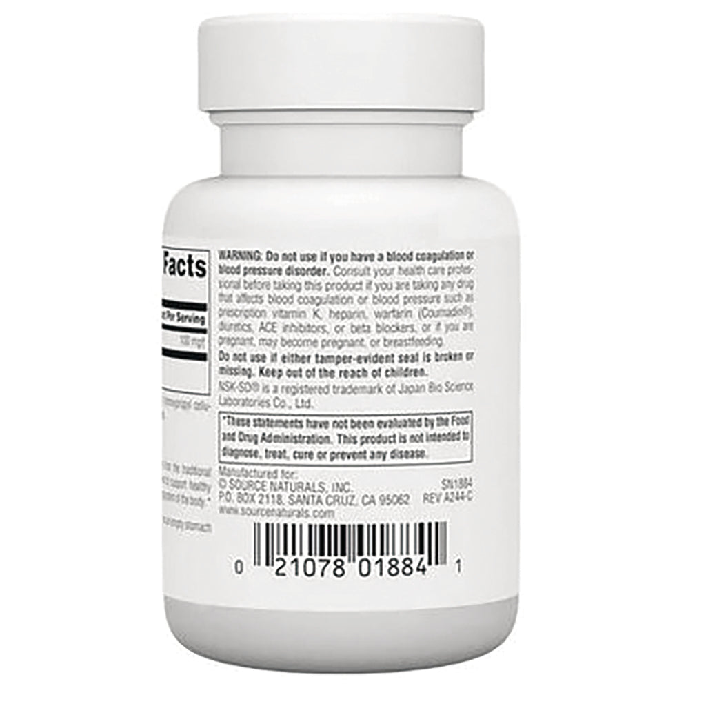 SN743 | Back label of supplement bottle with warning text, Supplement Facts panel, and barcode - Thumbnail