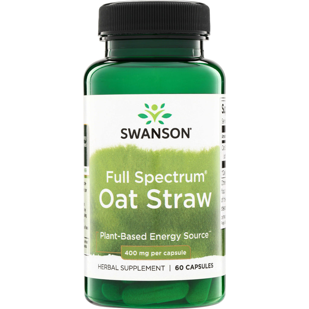 SW1540 | Swanson Full Spectrum Oat Straw herbal supplement, plant-based energy source, 400 mg per capsule, 60 capsules - Thumbnail