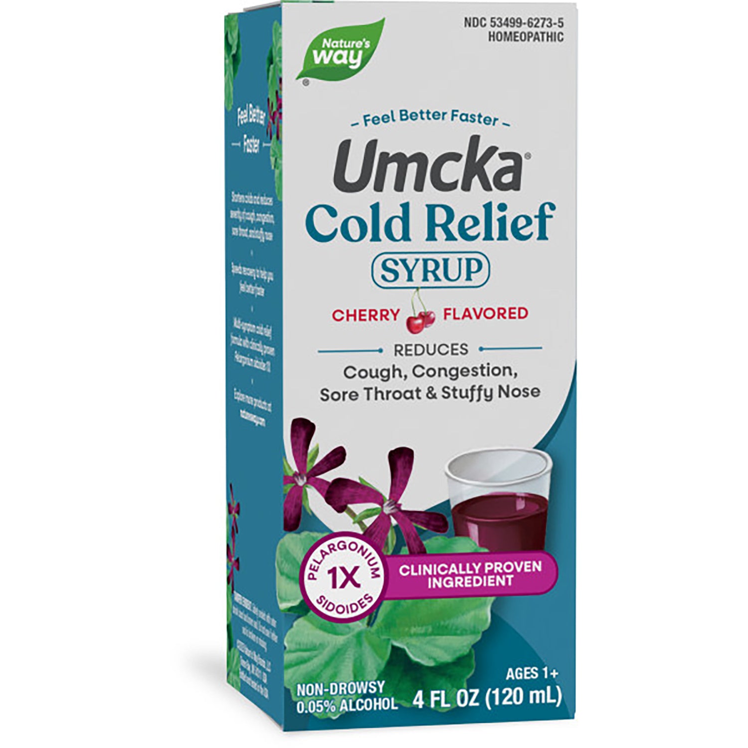 NW584 | Nature's Way Umcka Cold Relief syrup box, cherry flavored, 4 fl oz front packaging