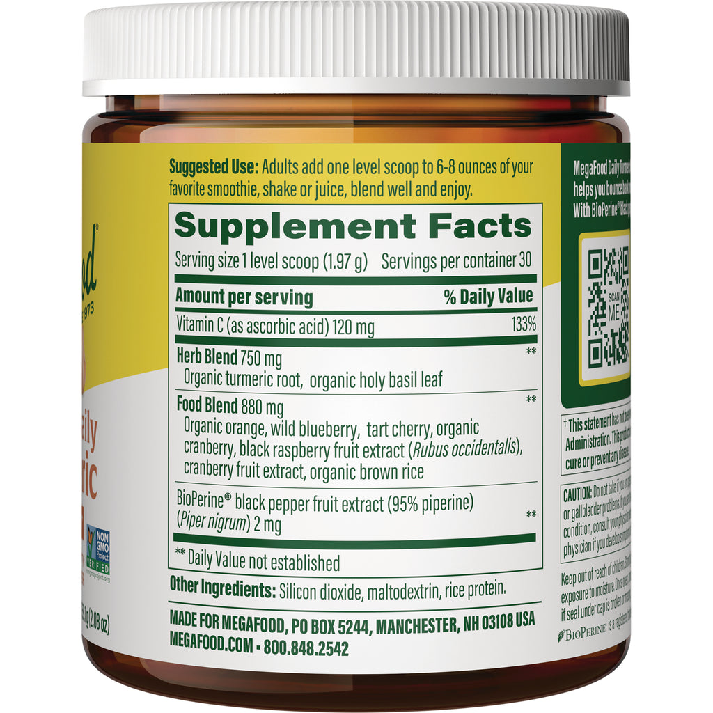 MGF051 | Back label showing Supplement Facts panel and ingredient list on amber supplement jar - Thumbnail