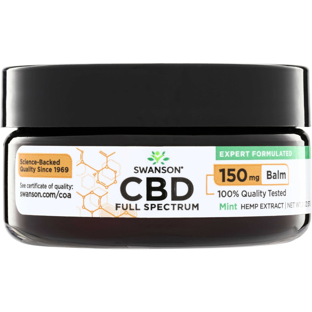 SWU1081 | Swanson CBD Full Spectrum 150 mg Balm, Mint hemp extract, 2 oz jar - Thumbnail