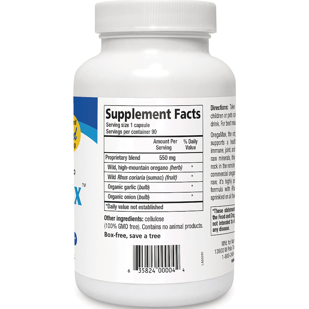 NHS010 | Back label showing Supplement Facts panel, ingredients and barcode on white supplement bottle - Thumbnail