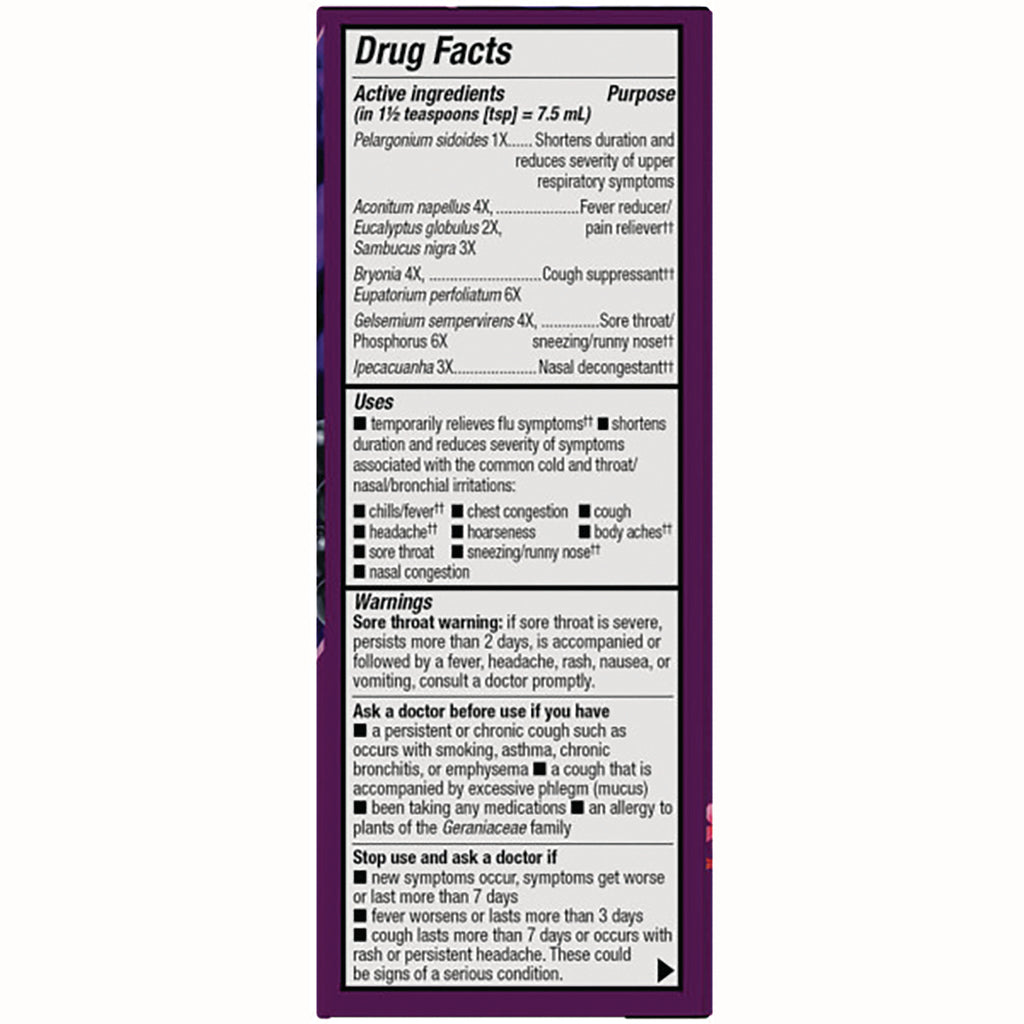 NW850 | Drug Facts panel showing active ingredients, uses, warnings and directions on purple product back - Thumbnail