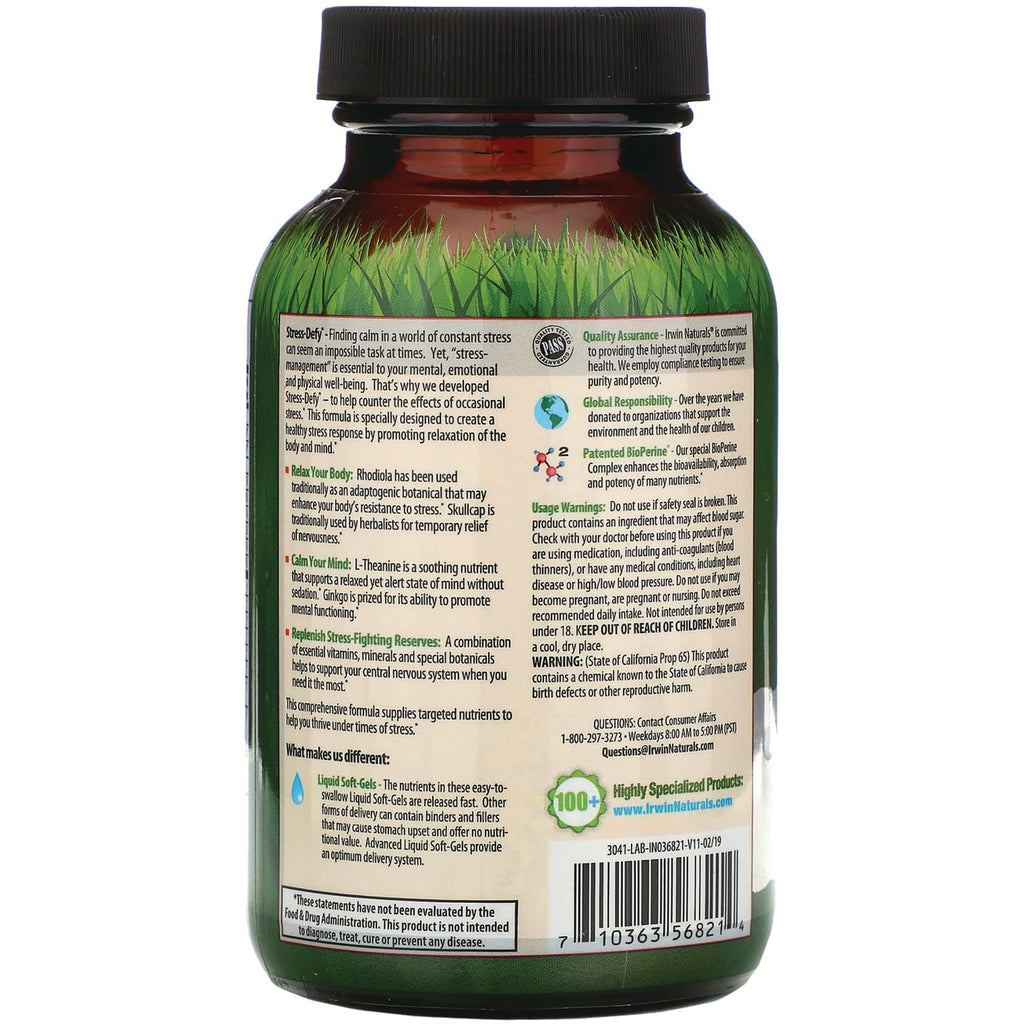 IR083 | Back label of brown supplement bottle showing ingredients, usage warnings, directions, and barcode - Thumbnail