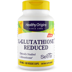 HRG023 | Healthy Origins L-Glutathione Reduced 250 mg bottle, 60 veggie caps, Setria label