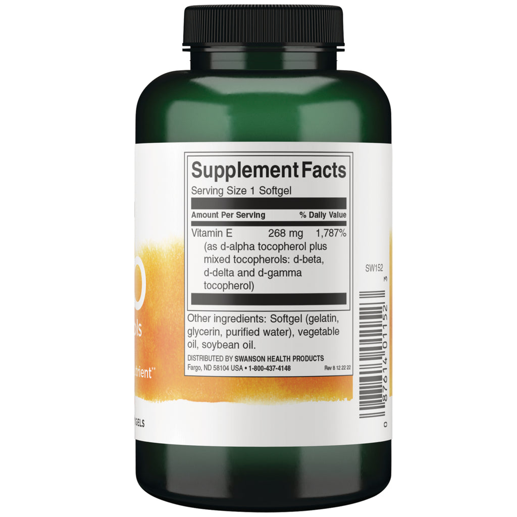 SW152 | Back label with supplement facts and serving informatio - Thumbnail