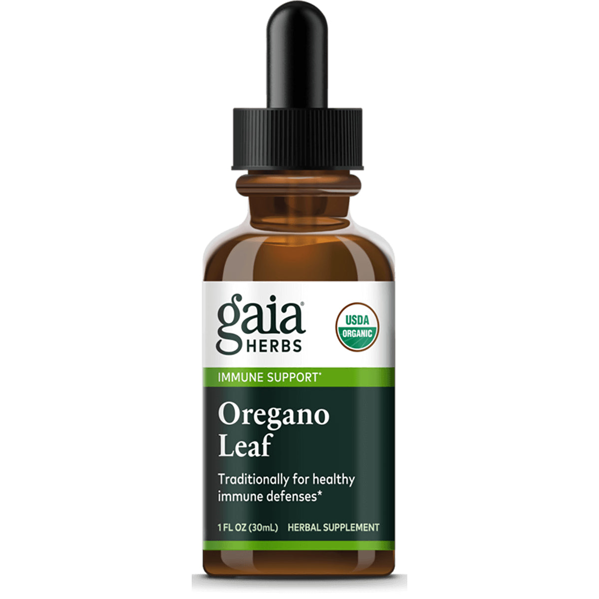 Gaia Herbs Oregano Leaf 1 FL OZ (30mL) dropper bottle USDA Organic herbal supplement