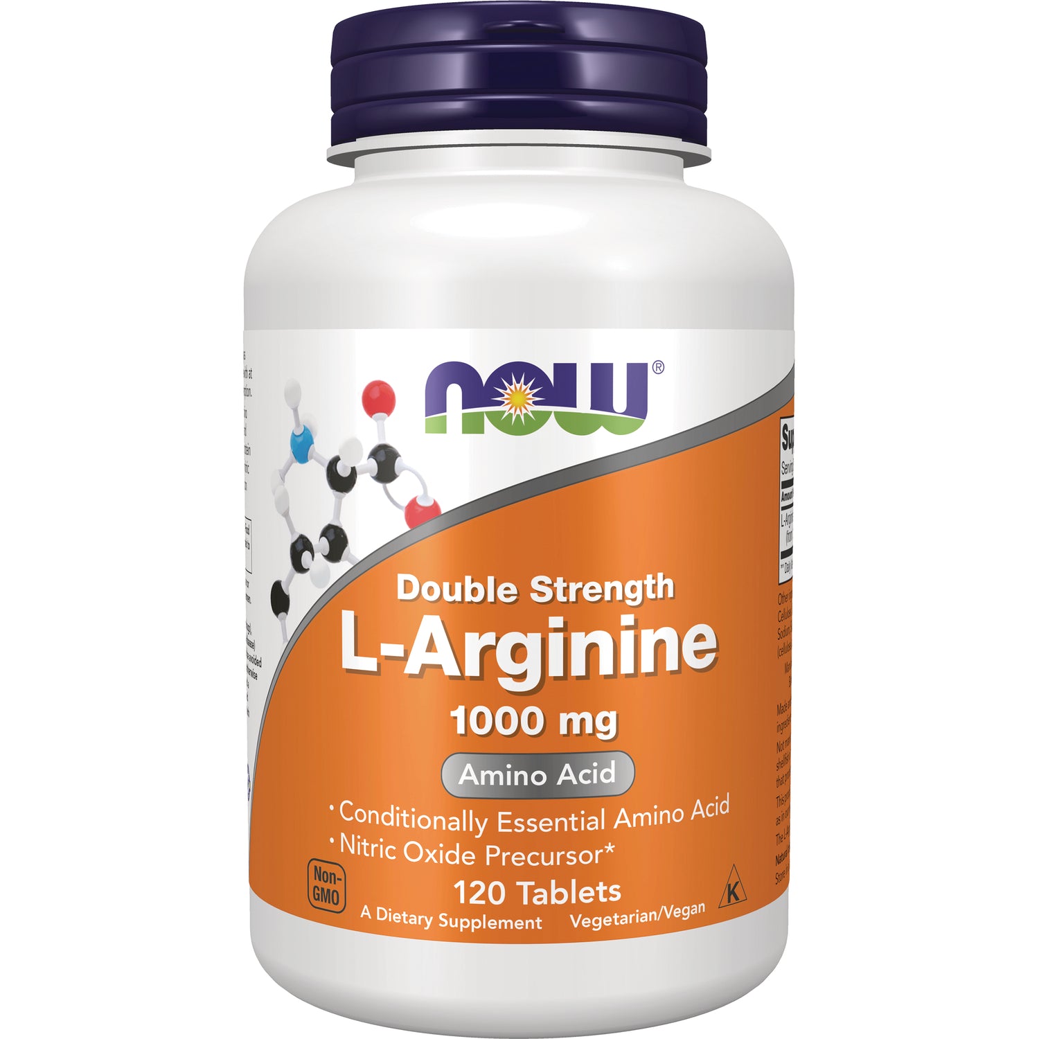 NWF117 | NOW Double Strength L-Arginine 1000 mg bottle, 120 tablets