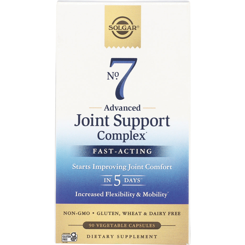 SLG325 | Solgar No 7 Advanced Joint Support Complex front box showing Fast-Acting label and 90 vegetable capsules - Thumbnail