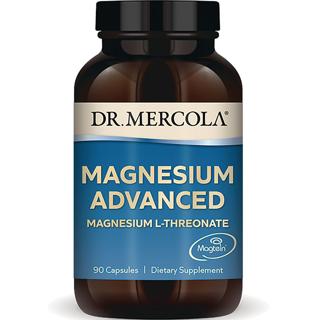 MRC088 | Dr. Mercola Magnesium Advanced magnesium L-threonate supplement bottle 90 capsules front label - Thumbnail