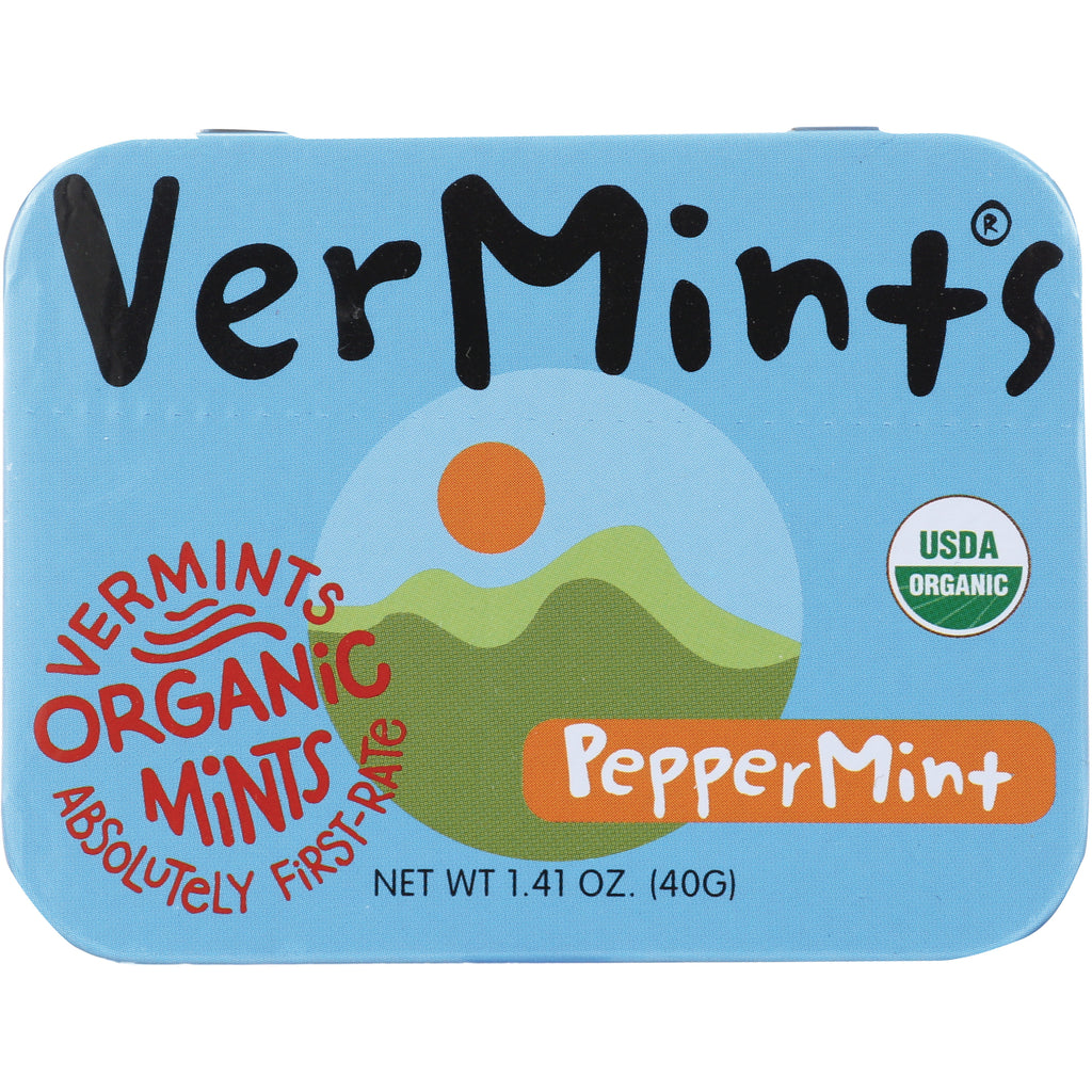 VER003 | VerMints Organic Peppermint mints tin, USDA Organic, net wt 1.41 oz - Thumbnail