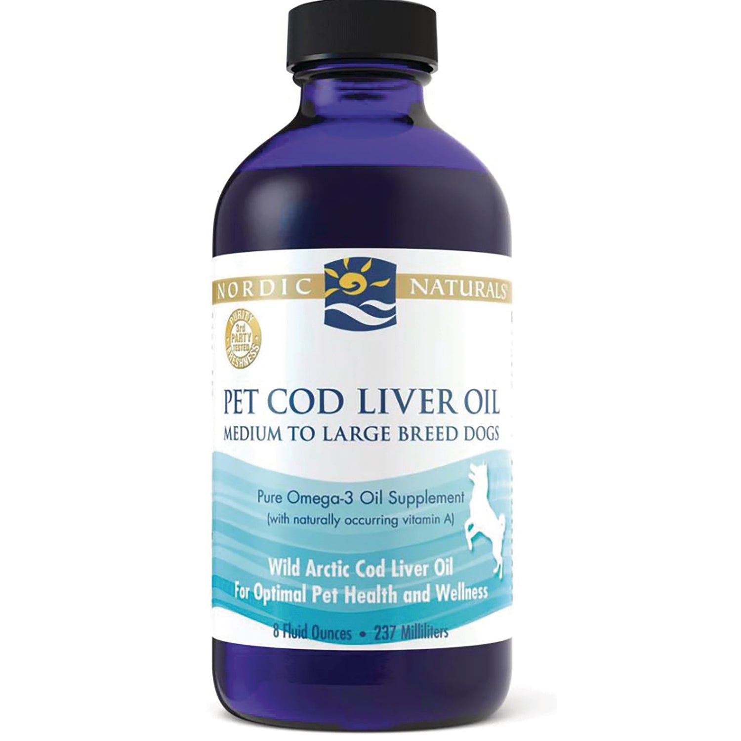 NRN049 | Nordic Naturals Pet Cod Liver Oil bottle for medium to large dogs, 8 fluid ounces