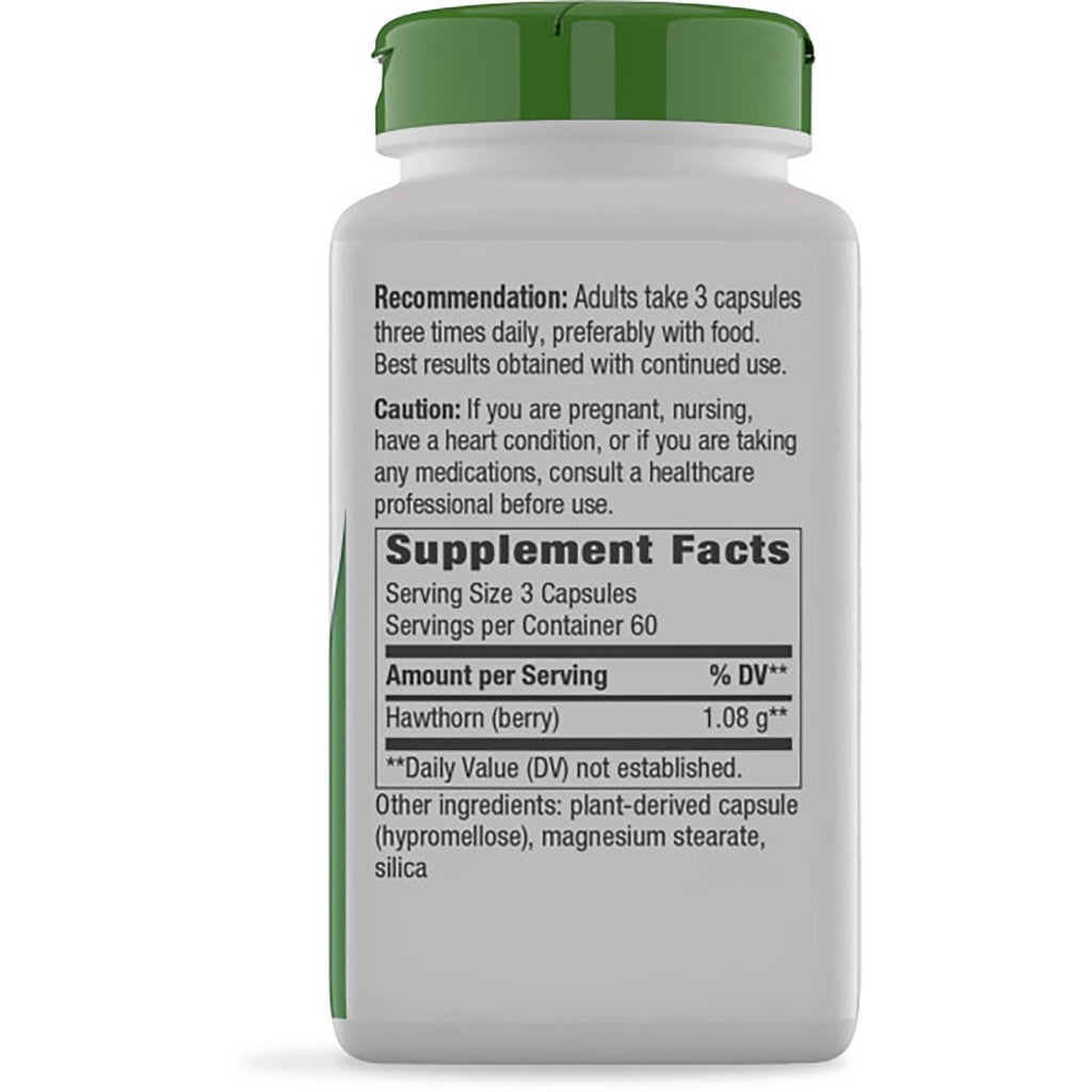 NW735 | Back label showing Supplement Facts, serving size and cautions on brown bottle with green cap - Thumbnail