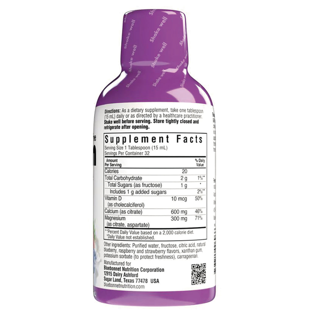 BLU091 | Back label of purple supplement bottle showing Supplement Facts panel, directions and ingredients text - Thumbnail