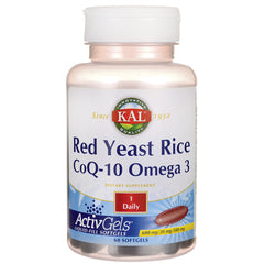 KL544 | KAL Red Yeast Rice CoQ-10 Omega 3 ActivGels 60 liquid-fill softgels bottle