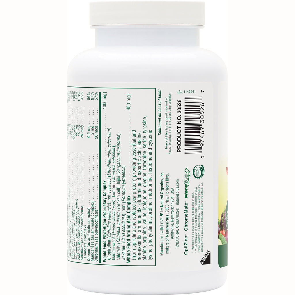 NTP106 | Back of white supplement bottle showing ingredient panel, nutrition facts and barcode labeled PRODUCT NO. 30526 - Thumbnail