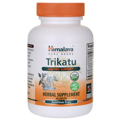 HHH045 | Front view of Himalaya Trikatu gastric support herbal supplement bottle, 60 caplets, USDA Organic, gluten free
