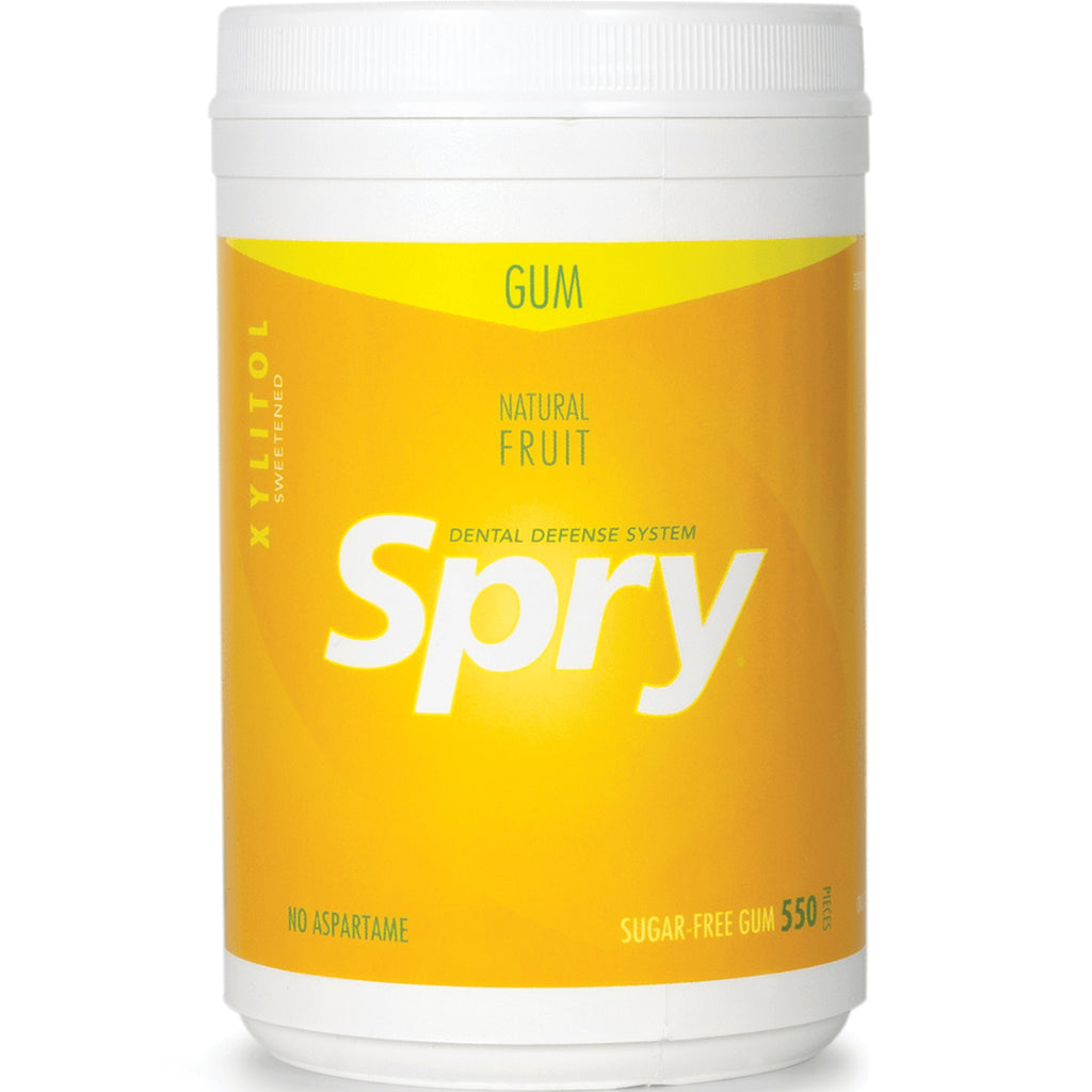 XL037 | Spry Natural Fruit xylitol gum canister, sugar-free, no aspartame, 550 pieces - Thumbnail