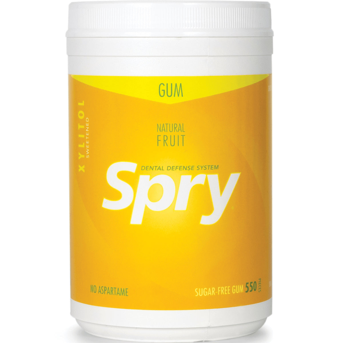 XL037 | Spry Natural Fruit xylitol gum canister, sugar-free, no aspartame, 550 pieces