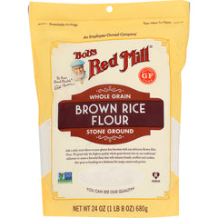 BOB328 | Bob's Red Mill brown rice flour front pouch showing Whole Grain Brown Rice Flour Stone Ground label