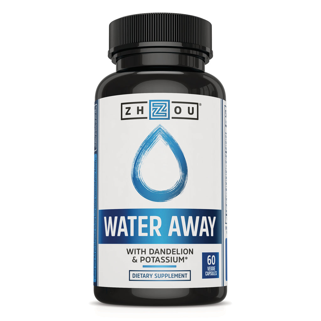 ZOU082 | Zhou Water Away dietary supplement, With Dandelion & Potassium, 60 veggie capsules - Thumbnail