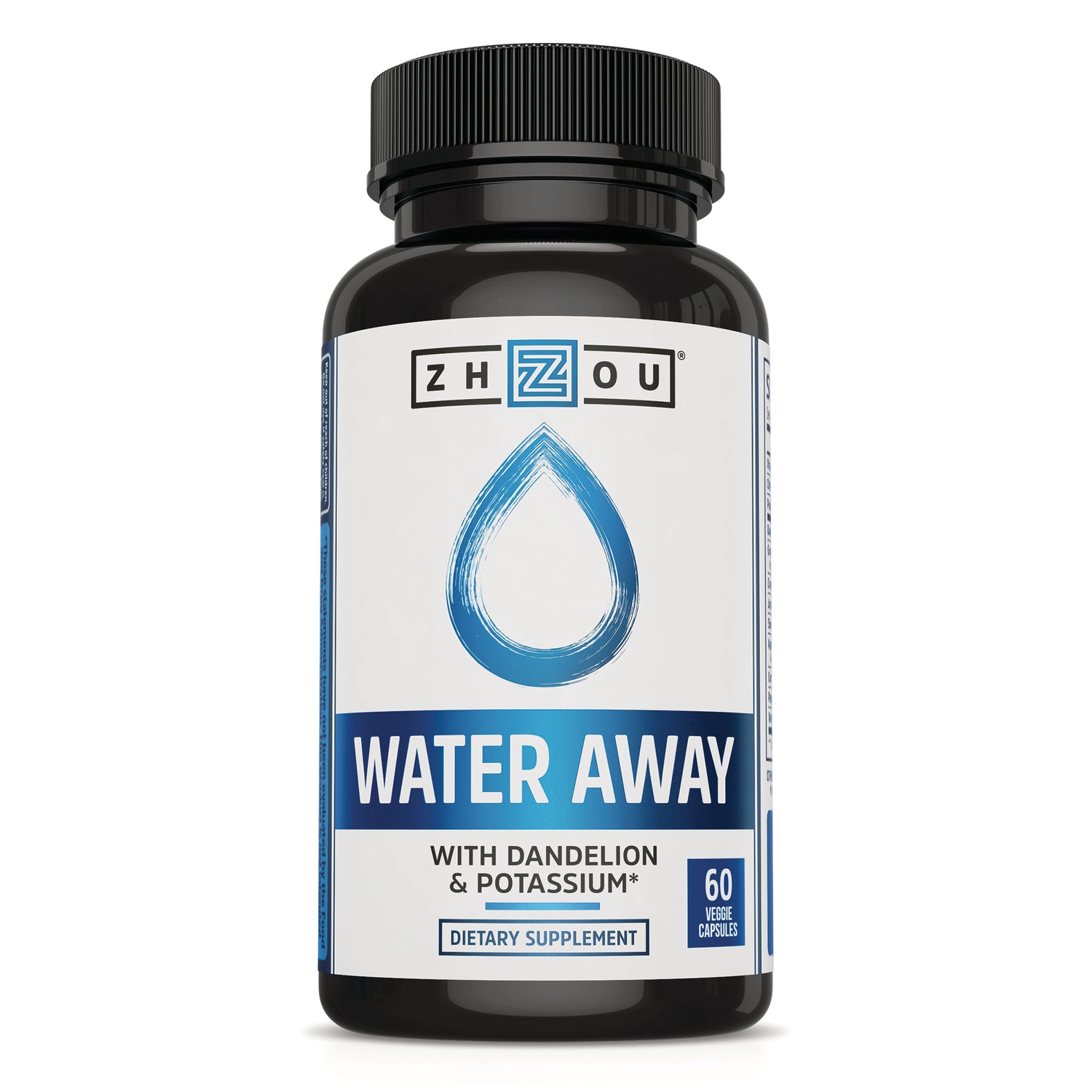 ZOU082 | Zhou Water Away dietary supplement, With Dandelion & Potassium, 60 veggie capsules