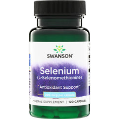 SWU171 | Swanson Selenium (L-Selenomethionine) 200 mcg per capsule, Antioxidant Support, 120 capsules