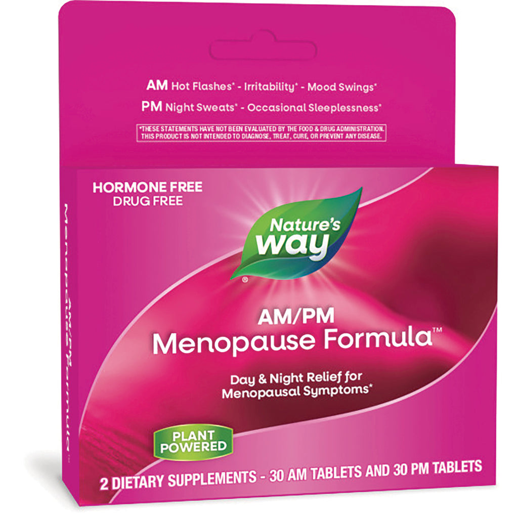 ET247 | Nature's Way AM/PM Menopause Formula pink box with brand leaf logo and Plant Powered badge - Thumbnail