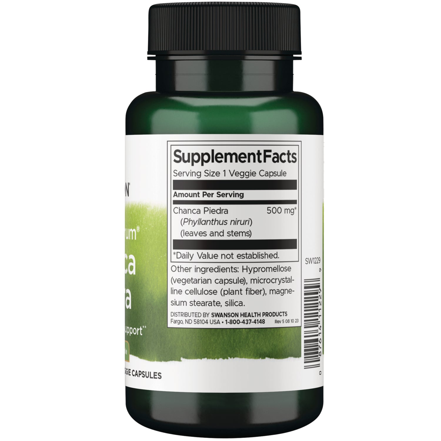 SW1229 | Back label with Supplement Facts