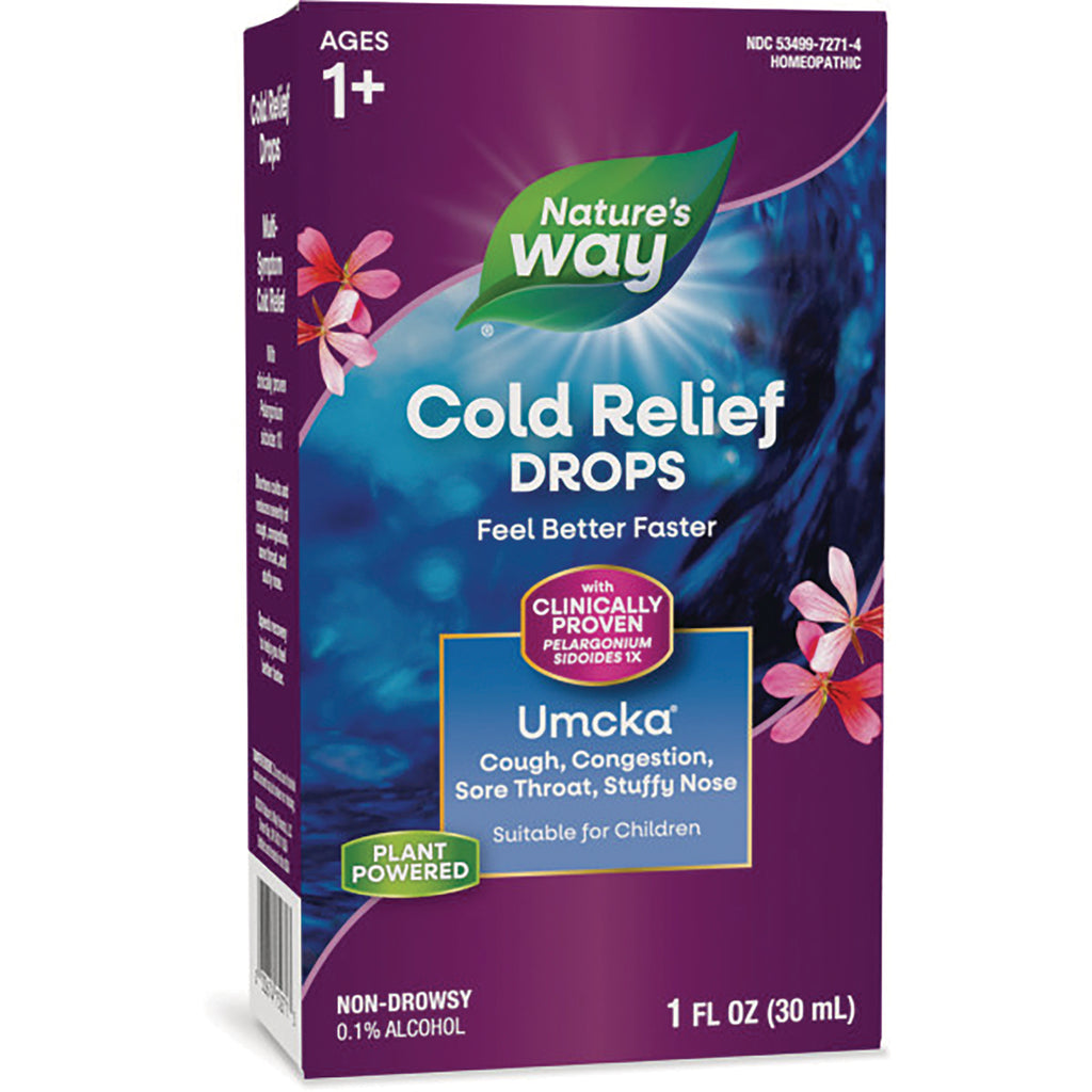 NW582 | Nature's Way Cold Relief Drops Umcka for cough, congestion and sore throat, 1 fl oz packaging - Thumbnail
