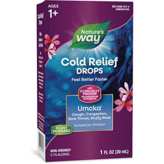 NW582 | Nature's Way Cold Relief Drops Umcka for cough, congestion and sore throat, 1 fl oz packaging