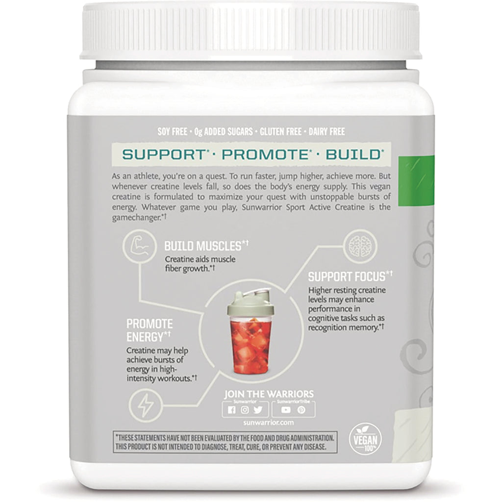 SNW042 | Back label: Support  Promote  Build infographic with muscles, energy and focus benefits; Vegan 100 - Thumbnail