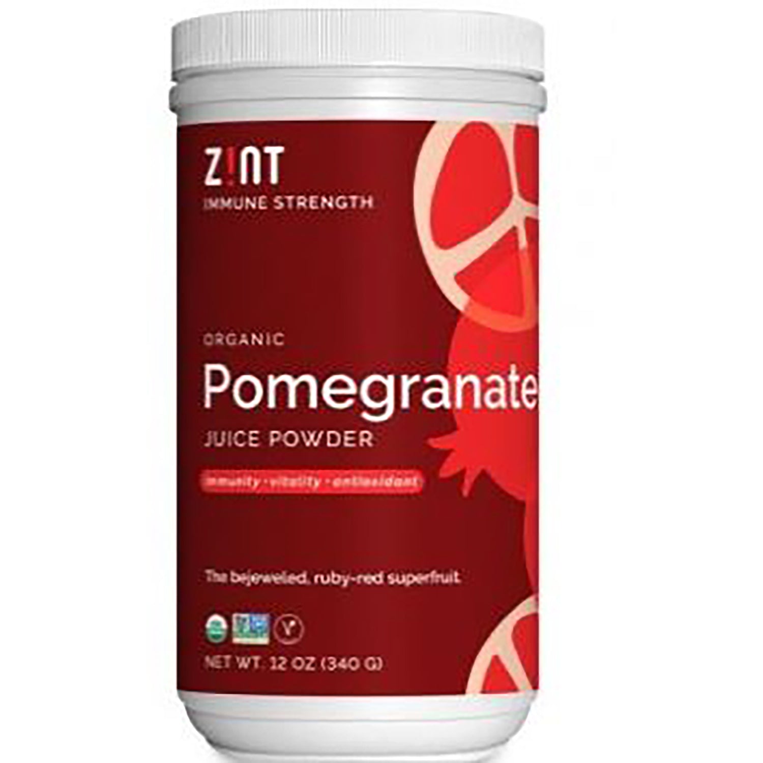 ZIN031 | Zint Organic Pomegranate Juice Powder canister, 12 oz (340 g)