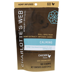 CHW027 | Charlotte's Web calming hemp extract-infused chicken chews pouch, 60 chews