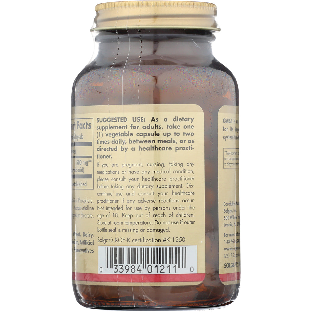SLG351 | Back label showing suggested use text, warnings and barcode on amber supplement bottle - Thumbnail